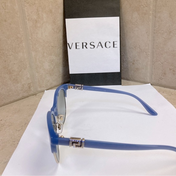 New Versace Blue Gold Crystals Sunglasses MOD4326B 52276V - Picture 9 of 14